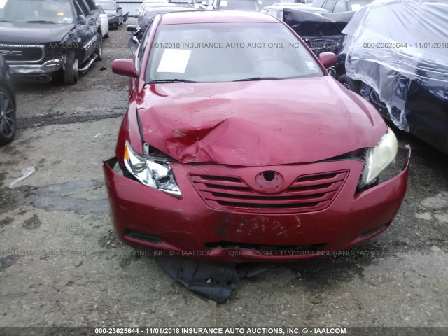 4T1BE46K27U091944 - 2007 TOYOTA CAMRY NEW GENERAT CE/LE/XLE/SE RED photo 6