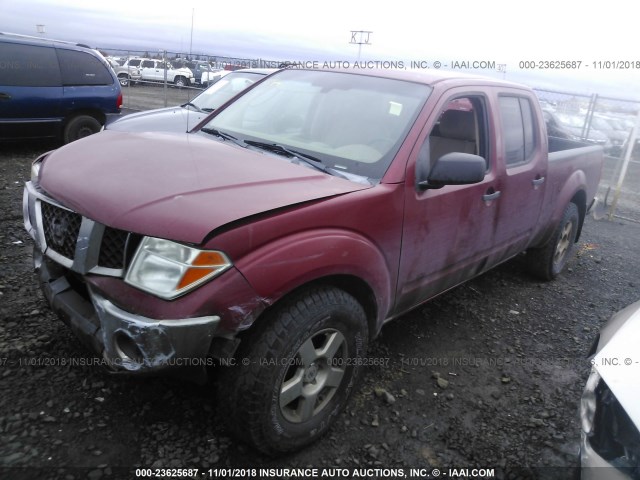 1N6AD09W57C457358 - 2007 NISSAN FRONTIER CREW CAB LE/SE/OFF ROAD RED photo 2