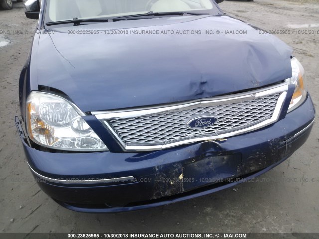 1FAHP28105G151609 - 2005 FORD FIVE HUNDRED LIMITED BLUE photo 6