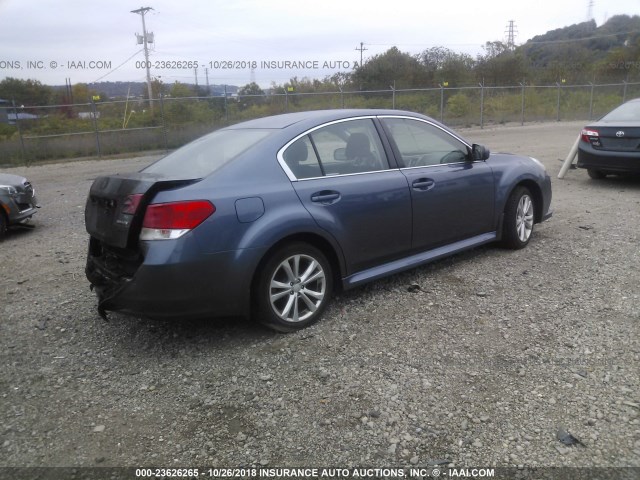 4S3BMBC64D3004985 - 2013 SUBARU LEGACY 2.5I PREMIUM BLUE photo 4