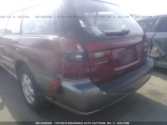 4S3BG6852T7984223 - 1996 SUBARU LEGACY OUTBACK RED photo 6