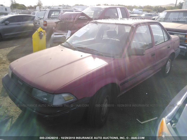 1NXAE92EXKZ025630 - 1989 TOYOTA COROLLA DLX RED photo 2