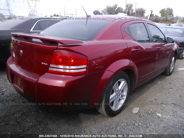 1B3LC56K38N265697 - 2008 DODGE AVENGER SXT RED photo 4