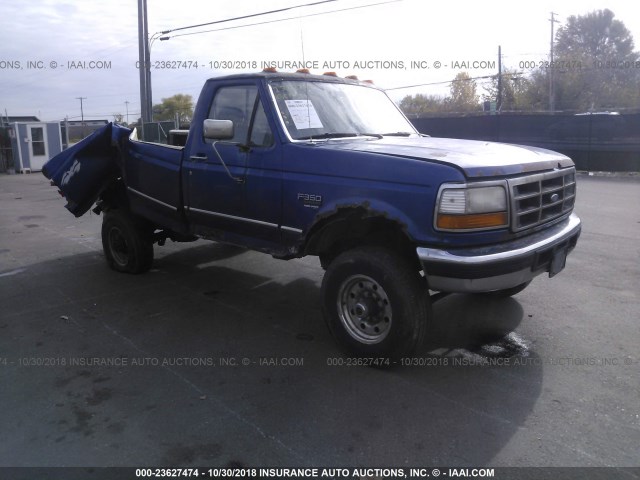 1FTHF36F0VEC53294 - 1997 FORD F350 BLUE photo 1