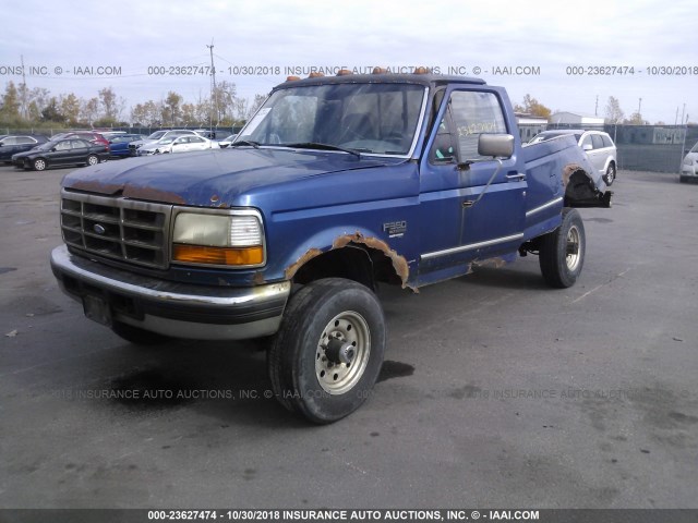 1FTHF36F0VEC53294 - 1997 FORD F350 BLUE photo 2