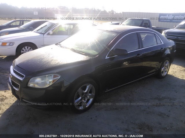 1G1ZH57B694207852 - 2009 CHEVROLET MALIBU 1LT BLACK photo 2