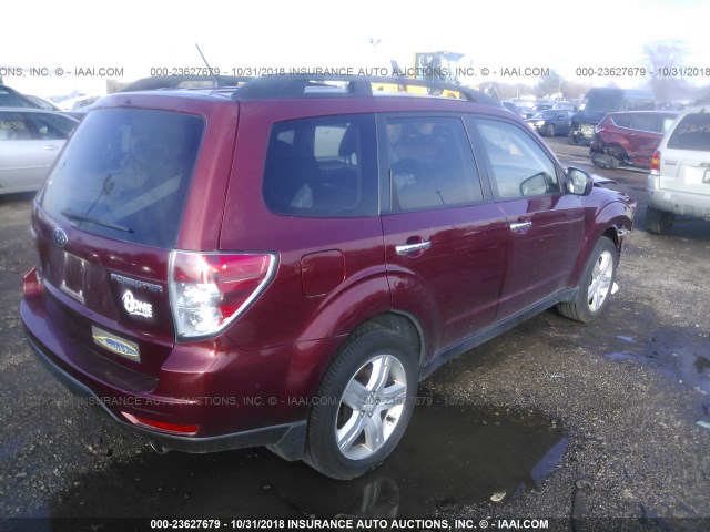 JF2SH64669H738307 - 2009 SUBARU FORESTER 2.5X LIMITED MAROON photo 4