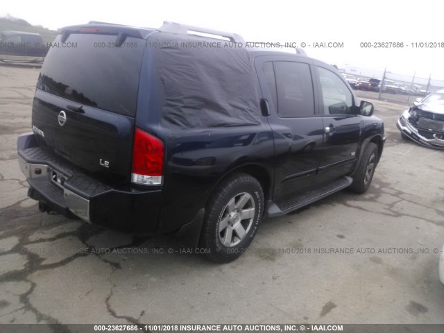 5N1AA08B56N730856 - 2006 NISSAN ARMADA SE/LE Dark Blue photo 4