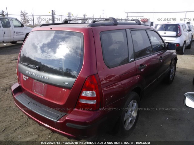 JF1SG65653H758285 - 2003 SUBARU FORESTER 2.5XS წითელი ფოტო 4