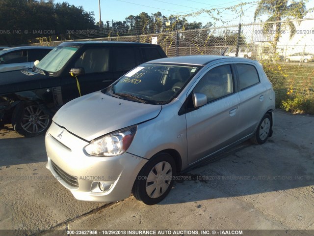 ML32A3HJ6FH038298 - 2015 MITSUBISHI MIRAGE DE SILVER photo 2