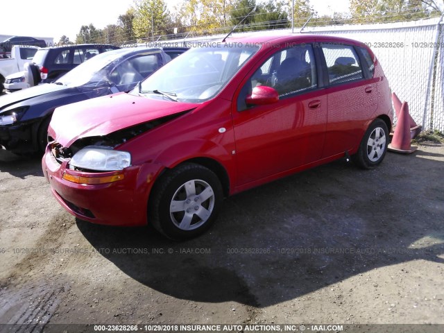 KL1TD66608B116256 - 2008 CHEVROLET AVEO LS RED photo 2
