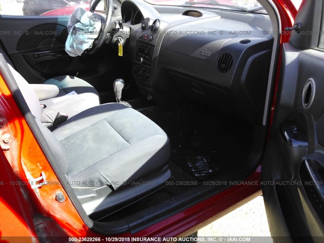 KL1TD66608B116256 - 2008 CHEVROLET AVEO LS RED photo 5