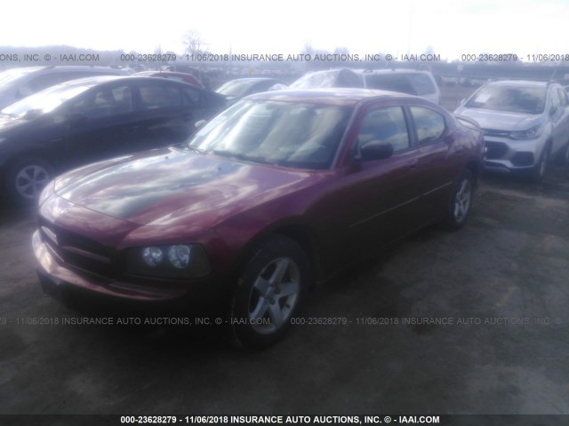 2B3KA43R88H168601 - 2008 DODGE CHARGER RED photo 2