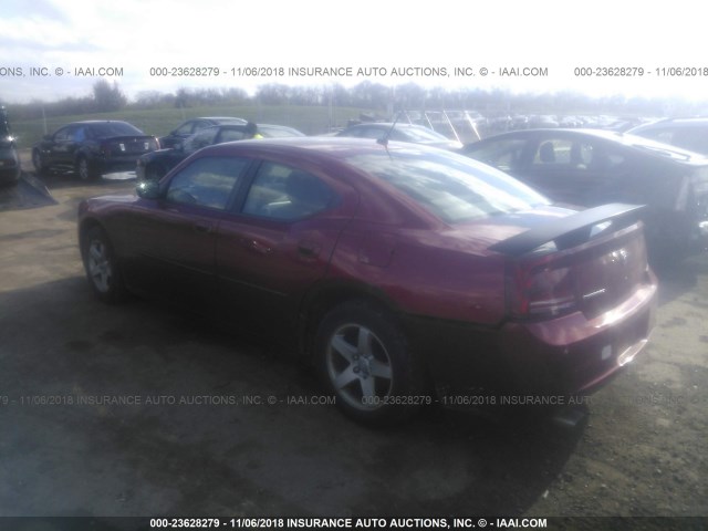 2B3KA43R88H168601 - 2008 DODGE CHARGER RED photo 3