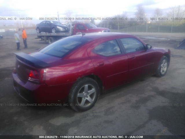 2B3KA43R88H168601 - 2008 DODGE CHARGER RED photo 4