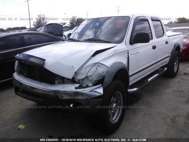 5TEGN92N11Z740171 - 2001 TOYOTA TACOMA DOUBLE CAB PRERUNNER WHITE photo 2
