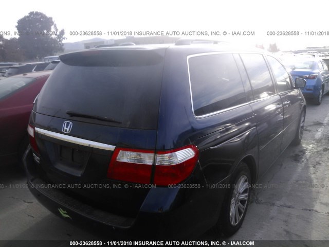 5FNRL38806B030569 - 2006 HONDA ODYSSEY TOURING BLUE photo 4