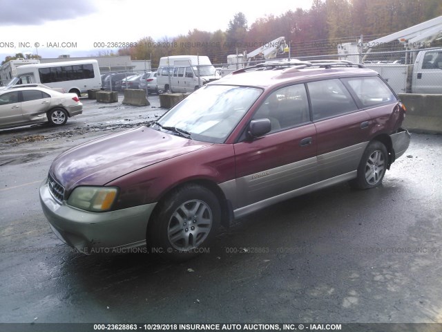 4S3BH675837613937 - 2003 SUBARU LEGACY OUTBACK AWP MAROON photo 2