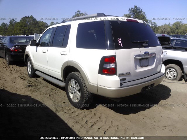 1FMEU6EE8AUA16776 - 2010 FORD EXPLORER EDDIE BAUER WHITE photo 3