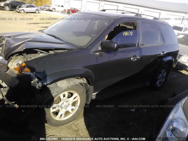 2HNYD18805H525709 - 2005 ACURA MDX TOURING BLACK photo 2