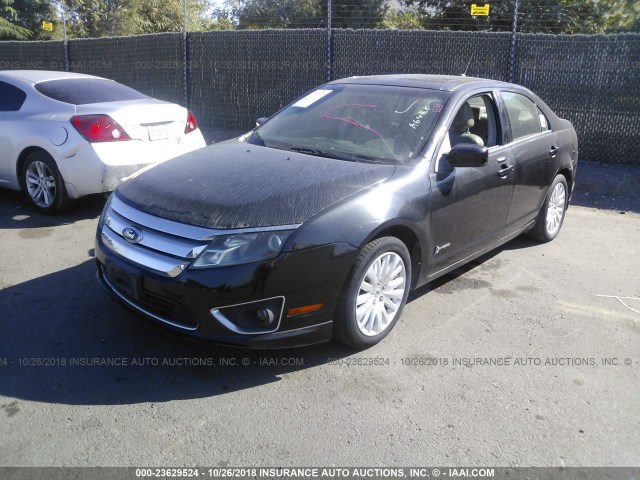 3FADP0L39AR349300 - 2010 FORD FUSION HYBRID BLACK photo 2