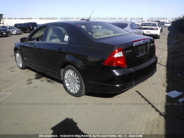 3FADP0L39AR349300 - 2010 FORD FUSION HYBRID BLACK photo 3