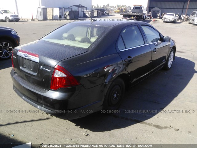 3FADP0L39AR349300 - 2010 FORD FUSION HYBRID BLACK photo 4