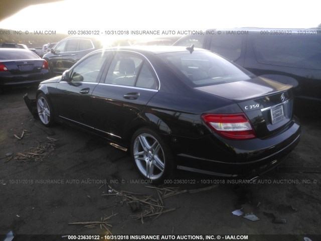 WDDGF56X58F192206 - 2008 MERCEDES-BENZ C 350 BLACK photo 3