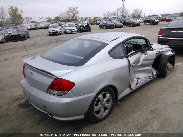 KMHHM65DX6U223973 - 2006 HYUNDAI TIBURON GS SILVER photo 4