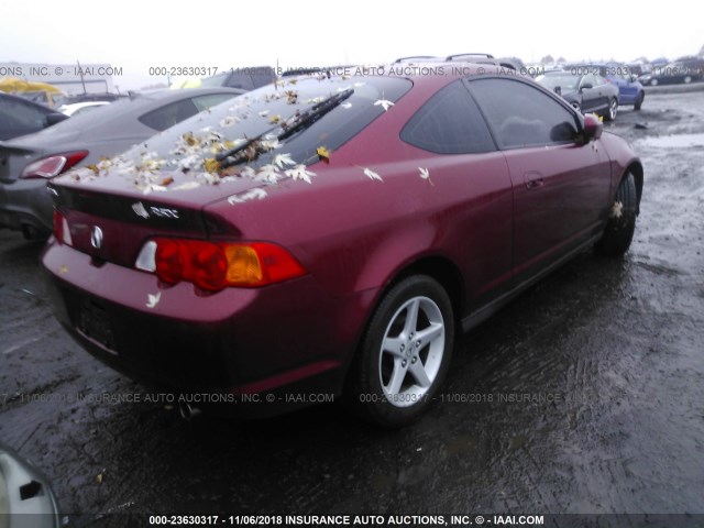 JH4DC54833C017849 - 2003 ACURA RSX RED photo 4