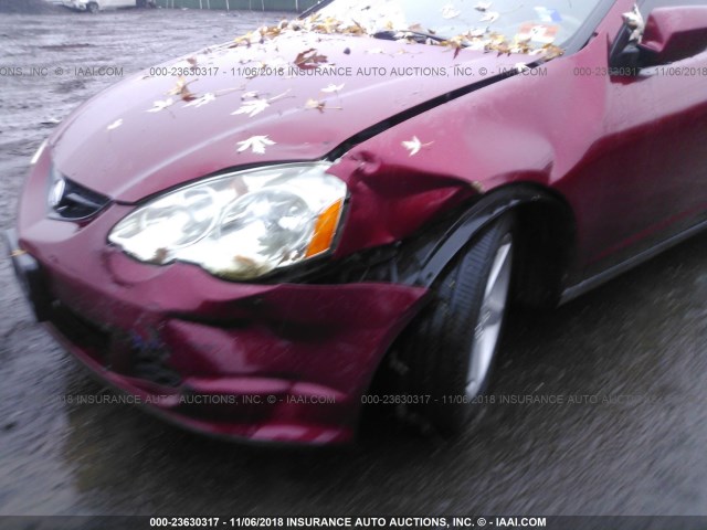 JH4DC54833C017849 - 2003 ACURA RSX RED photo 6