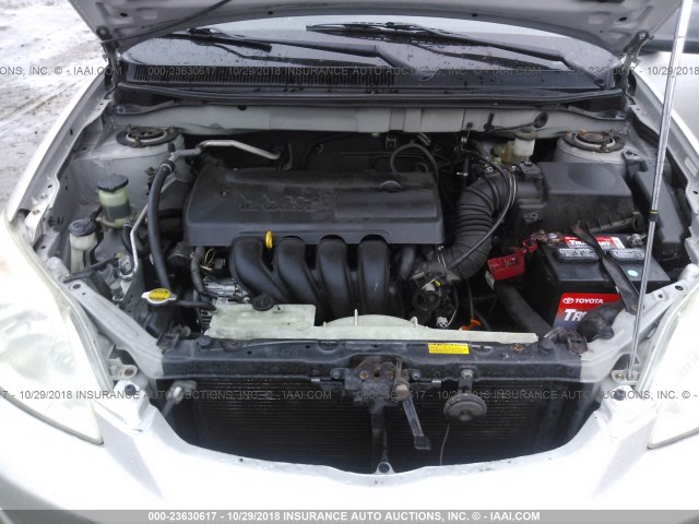 2T1KR32E53C088238 - 2003 TOYOTA COROLLA MATRIX XR SILVER photo 10
