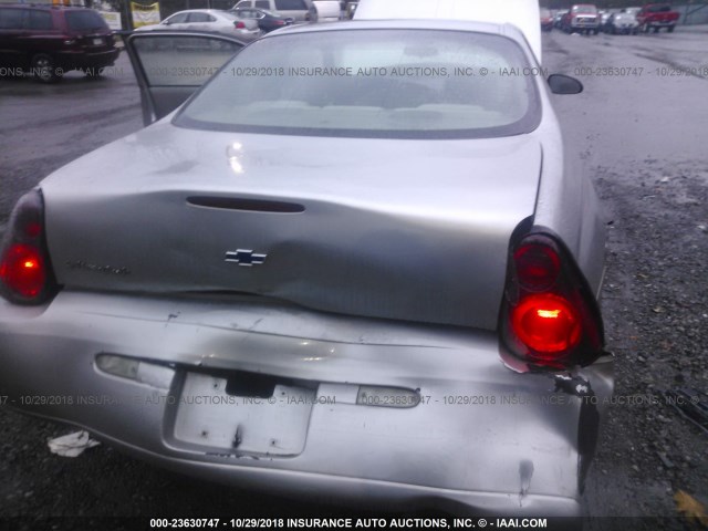 2G1WW12E259132156 - 2005 CHEVROLET MONTE CARLO LS ვერცხლისფერი ფოტო 6