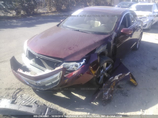19VDE1F73EE010350 - 2014 ACURA ILX 20 TECH BURGUNDY photo 2
