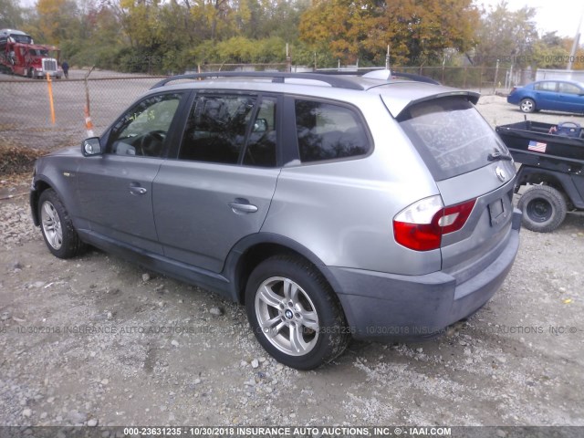 WBXPA73445WC47034 - 2005 BMW X3 2.5I BLUE photo 3