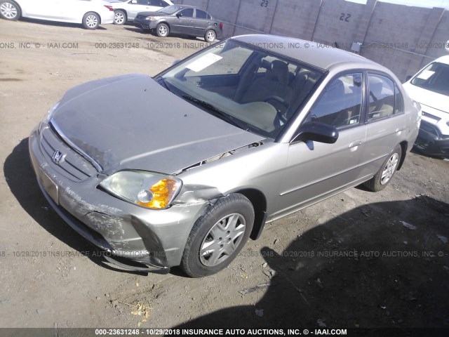 2HGES16563H623486 - 2003 HONDA CIVIC LX TAN photo 2