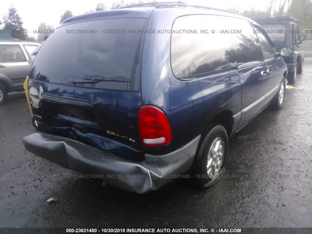 1B4GP44L6YB638322 - 2000 DODGE GRAND CARAVAN SE/SPORT Dark Blue photo 4