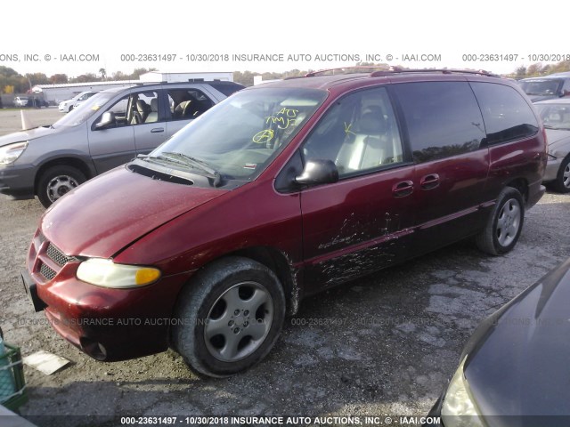 1B4GP74L1YB693200 - 2000 DODGE GRAND CARAVAN ES BURGUNDY photo 2