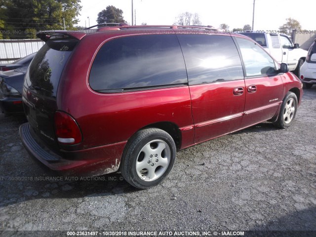 1B4GP74L1YB693200 - 2000 DODGE GRAND CARAVAN ES BURGUNDY photo 4