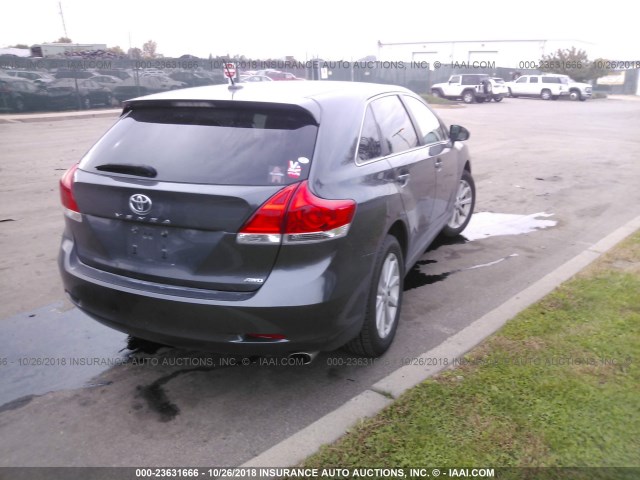 4T3BA3BB5BU026808 - 2011 TOYOTA VENZA GRAY photo 4