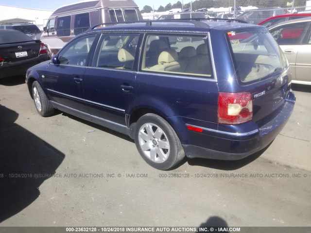 WVWWH63B52E150100 - 2002 VOLKSWAGEN PASSAT GLX BLUE photo 3