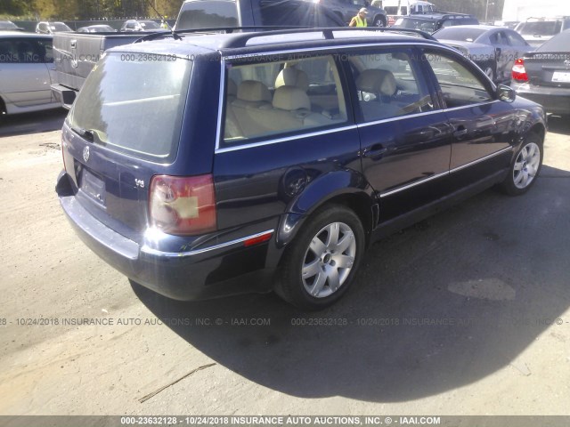 WVWWH63B52E150100 - 2002 VOLKSWAGEN PASSAT GLX BLUE photo 4