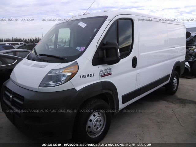 3C6TRVAGXJE104829 - 2018 RAM PROMASTER 1500 1500 STANDARD WHITE photo 2