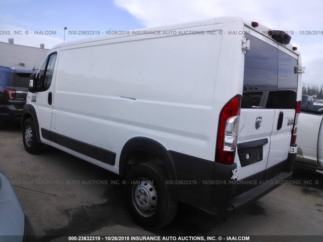 3C6TRVAGXJE104829 - 2018 RAM PROMASTER 1500 1500 STANDARD WHITE photo 3