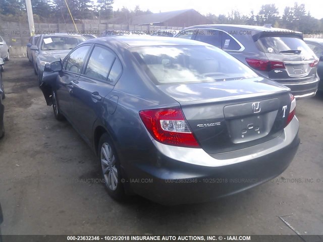 2HGFB2F91CH501650 - 2012 HONDA CIVIC EXL GRAY photo 3