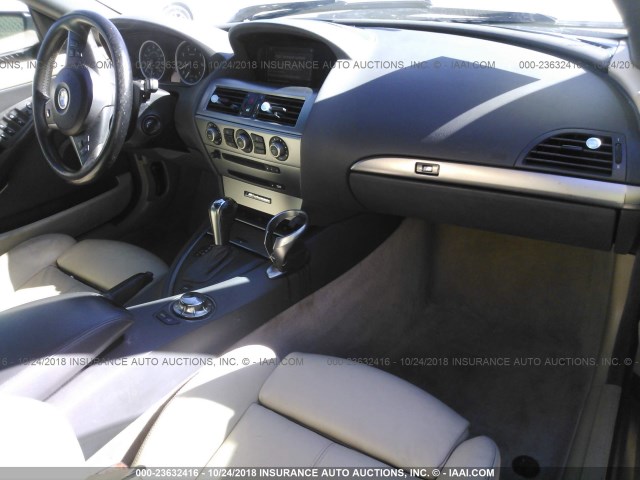 WBAEK73495B325228 - 2005 BMW 645 CI AUTOMATIC SILVER photo 5