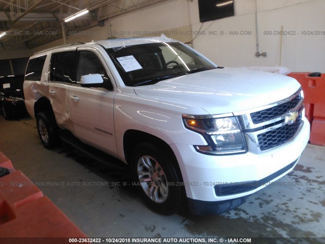 1GNSKHKC1JR187780 - 2018 CHEVROLET SUBURBAN K1500 LT WHITE photo 1