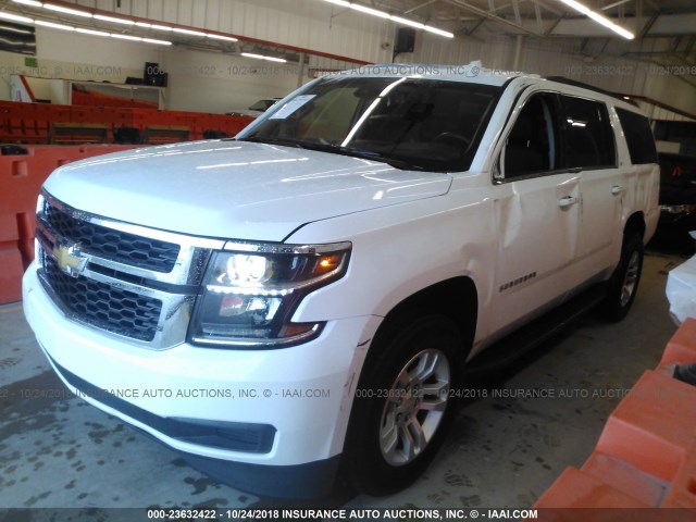 1GNSKHKC1JR187780 - 2018 CHEVROLET SUBURBAN K1500 LT WHITE photo 2