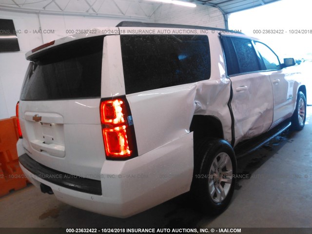 1GNSKHKC1JR187780 - 2018 CHEVROLET SUBURBAN K1500 LT WHITE photo 4