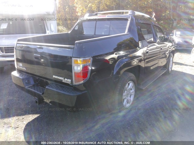 2HJYK16568H540994 - 2008 HONDA RIDGELINE RTL BLACK photo 4